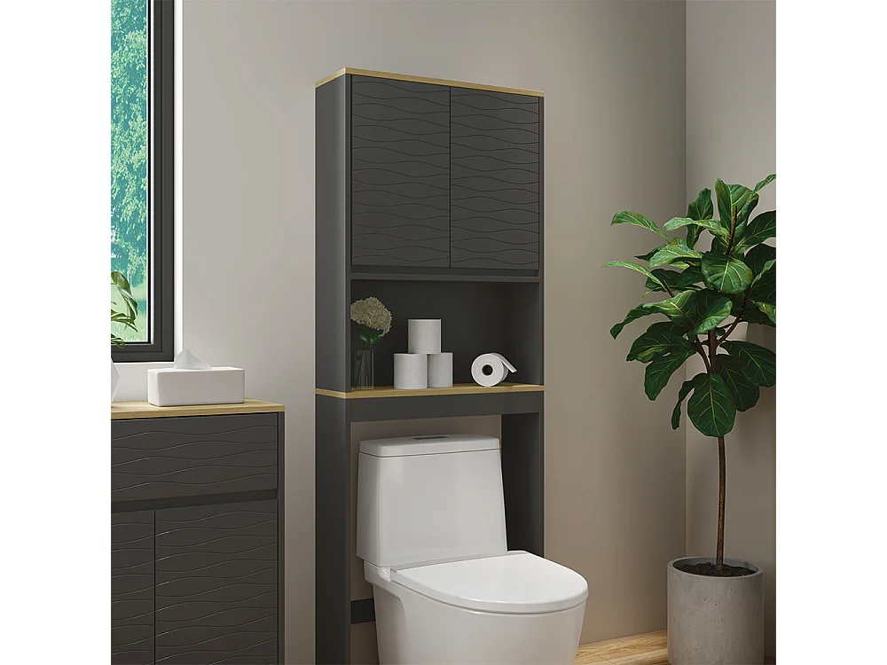 Toilet cabinet anthracite 60x20x163 livia