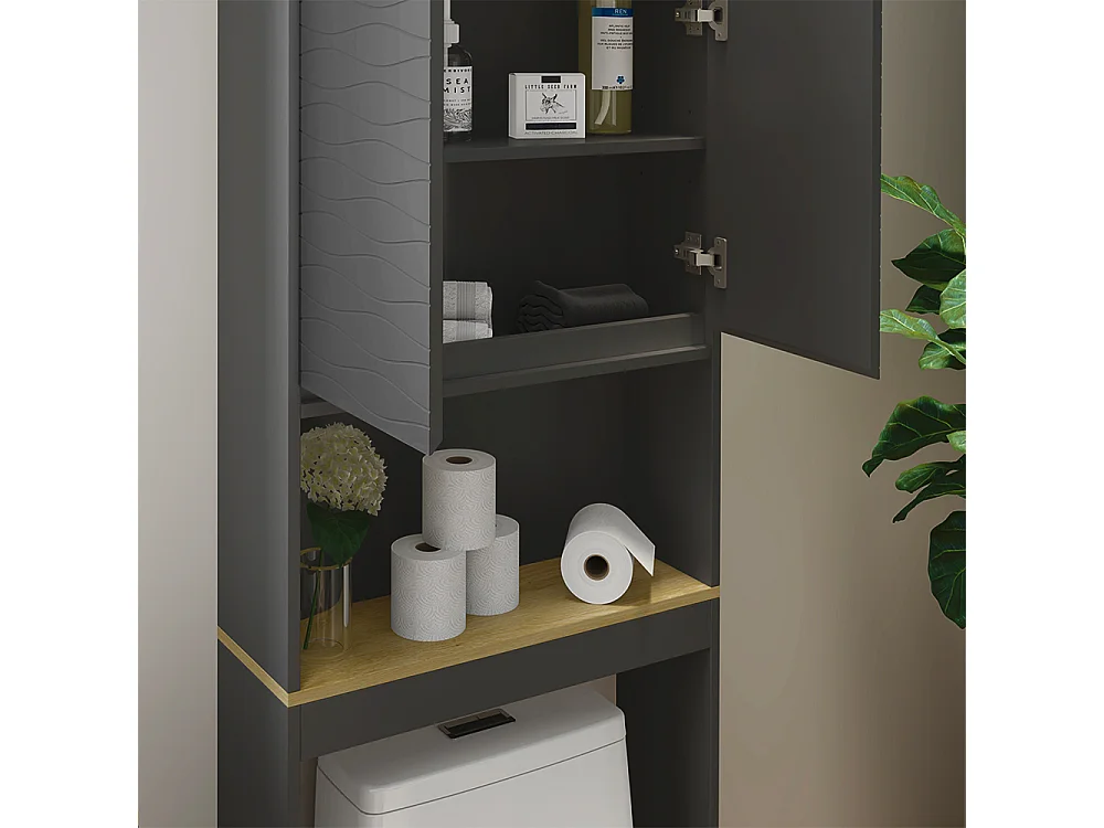 Toilet cabinet anthracite 60x20x163 livia