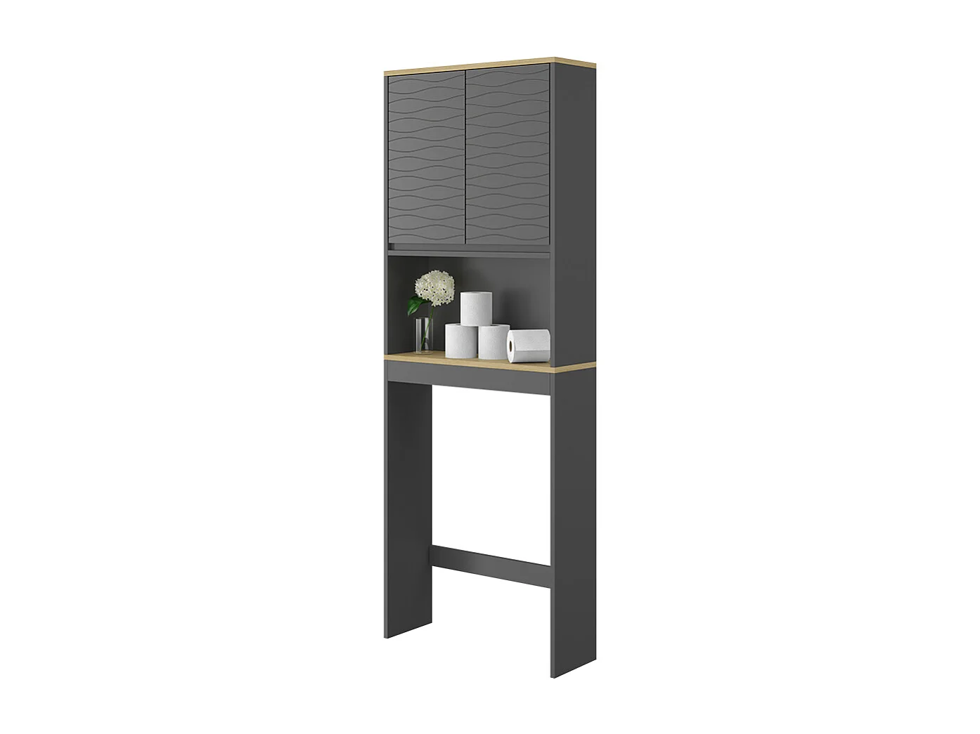 Toilet cabinet anthracite 60x20x163 livia