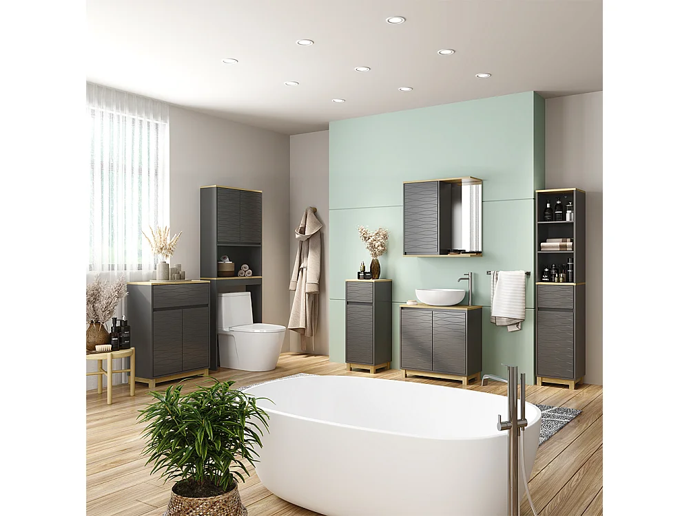 Toilet cabinet anthracite 60x20x163 livia