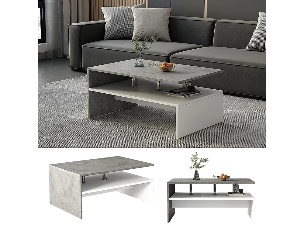 Tavolino da salotto calcestruzzo 90x60x42 mike