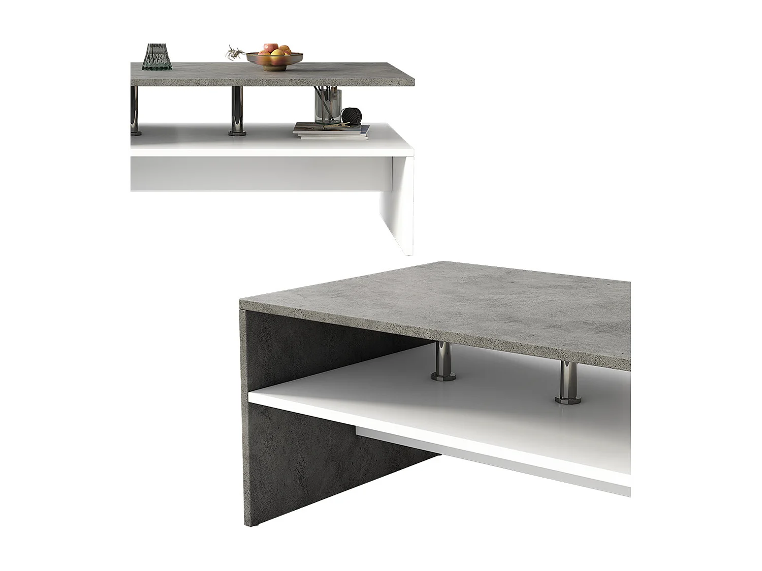 Tavolino da salotto calcestruzzo 90x60x42 mike