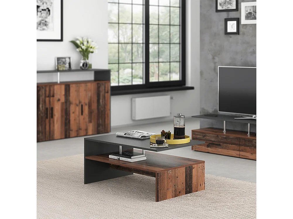 Table basse anthracite 90x60x42 amato