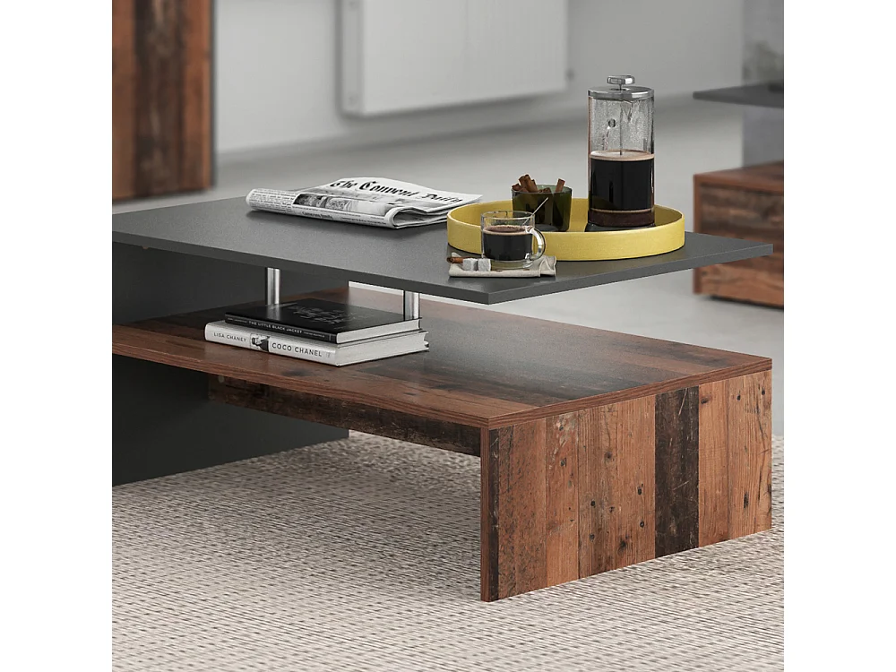 Table basse anthracite 90x60x42 amato