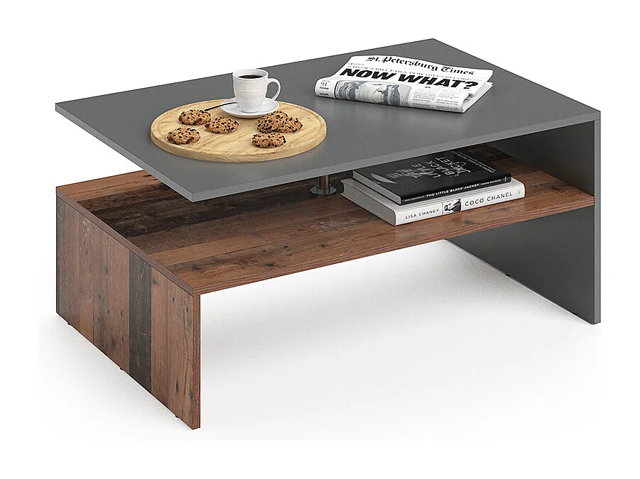 Table basse anthracite 90x60x42 amato