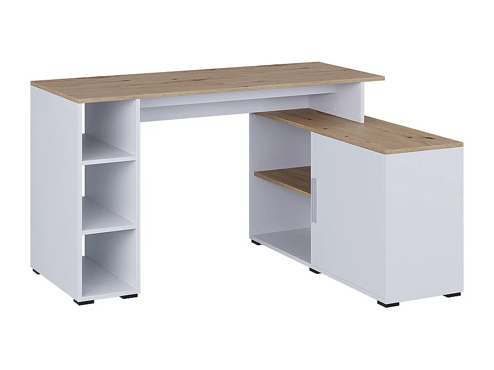 Scrivania angolare bianco/artisan 135x110x75.5 rudy