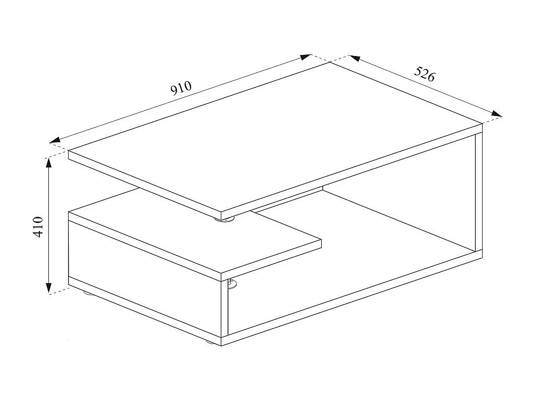 Table basse béton/blanc 91x52.6x41 guillermo