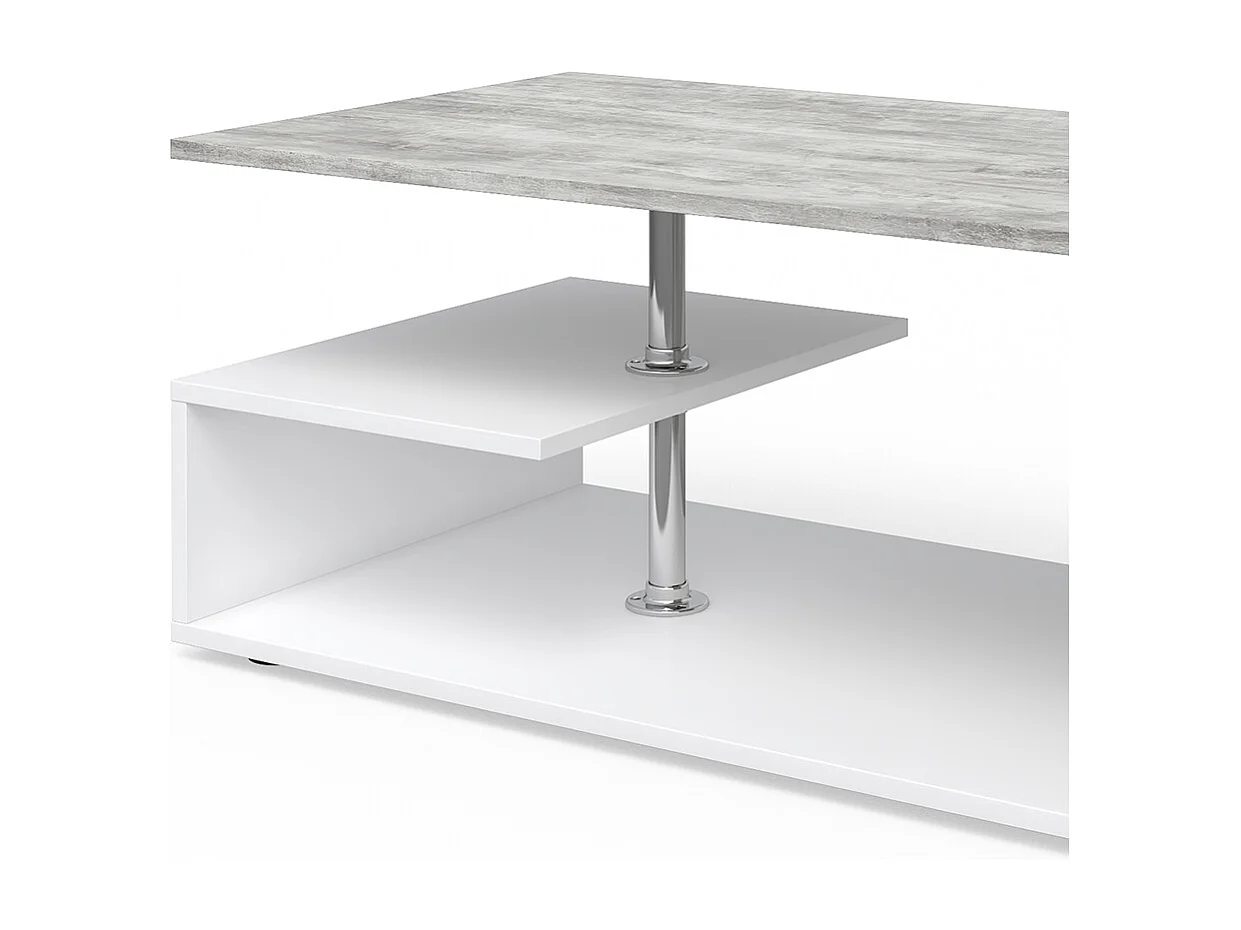 Table basse béton/blanc 91x52.6x41 guillermo