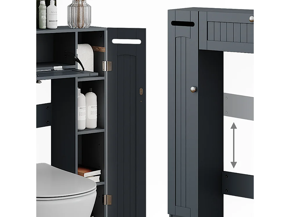 Armoire de toilette gris 89x19.5x99 bianco