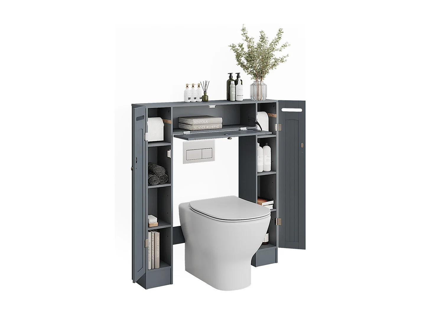 Armoire de toilette gris 89x19.5x99 bianco