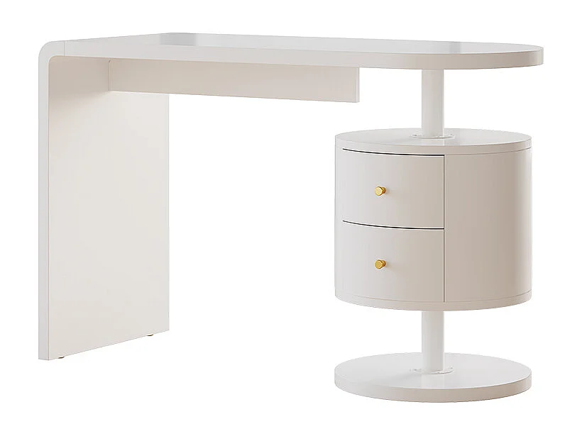 Bureau blanc haute brillance 120x50x76 lara