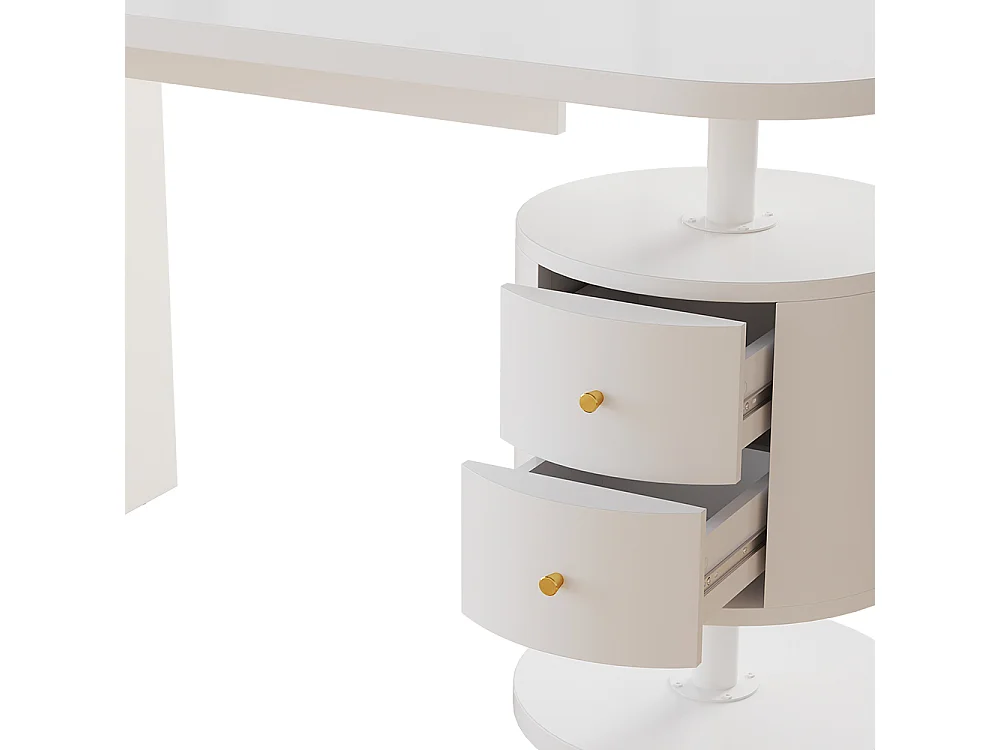 Bureau blanc haute brillance 120x50x76 lara