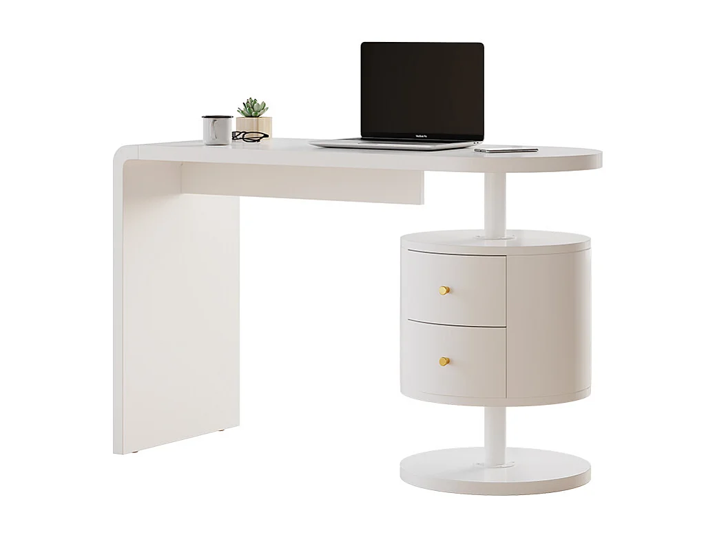 Bureau blanc haute brillance 120x50x76 lara