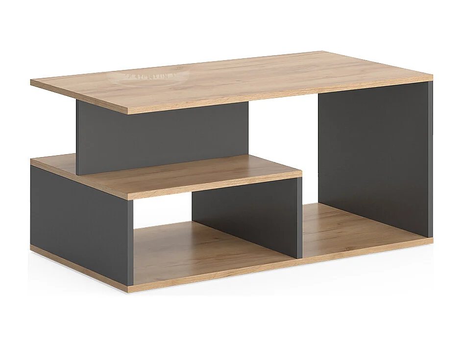 Table basse chêne doré/anthracite 90x49.4x43.8 hasso