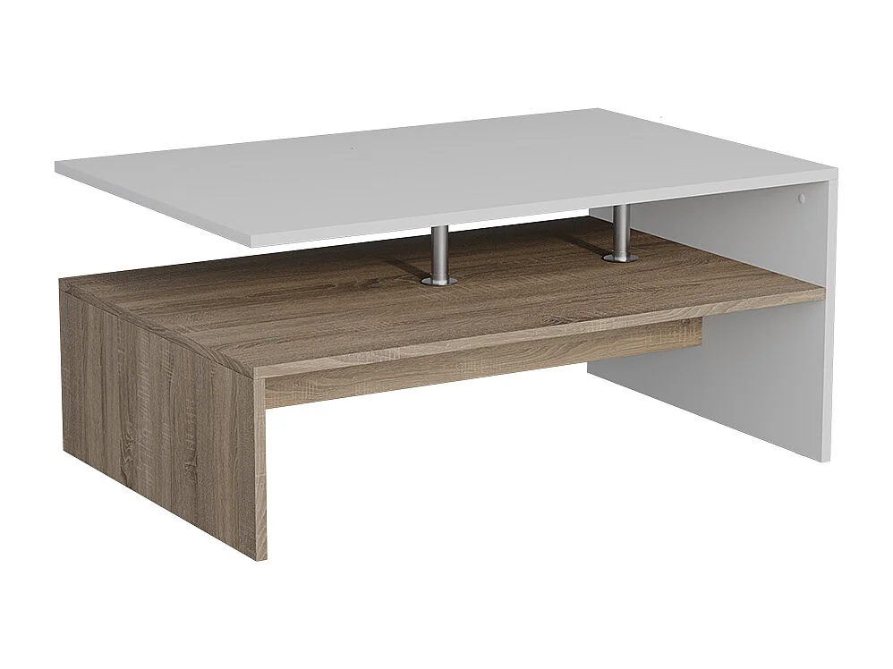 Couchtisch weiß/sonoma 90x52.6x42.2 amato