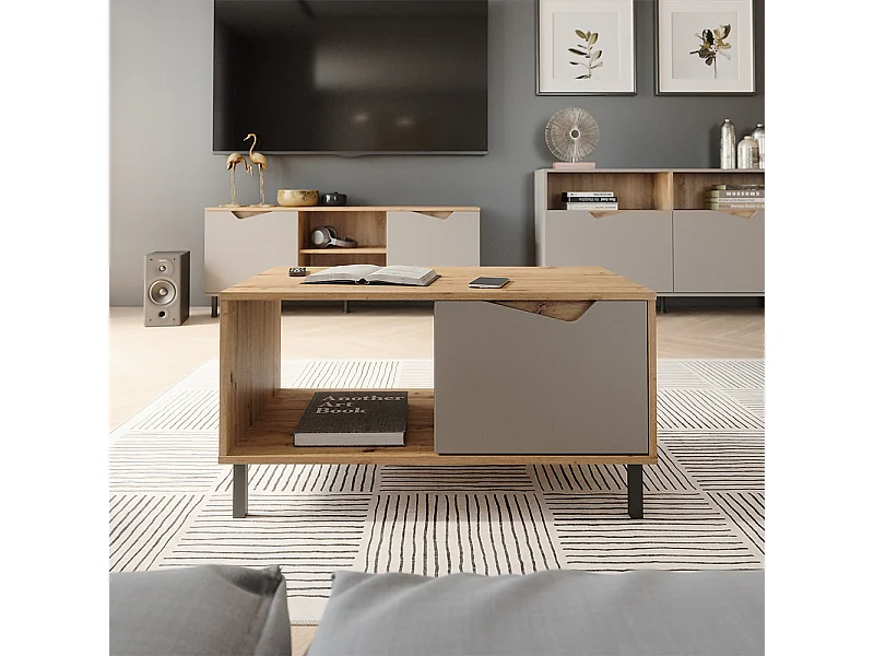 Couchtisch greige/artisan 90x50x47 marelle