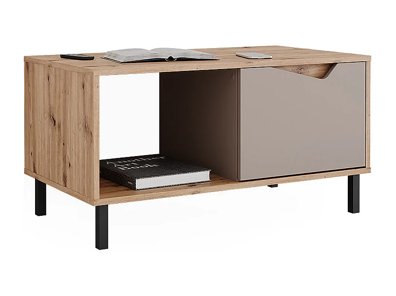Soffbord greige/artisan oak 90x50x47 marelle