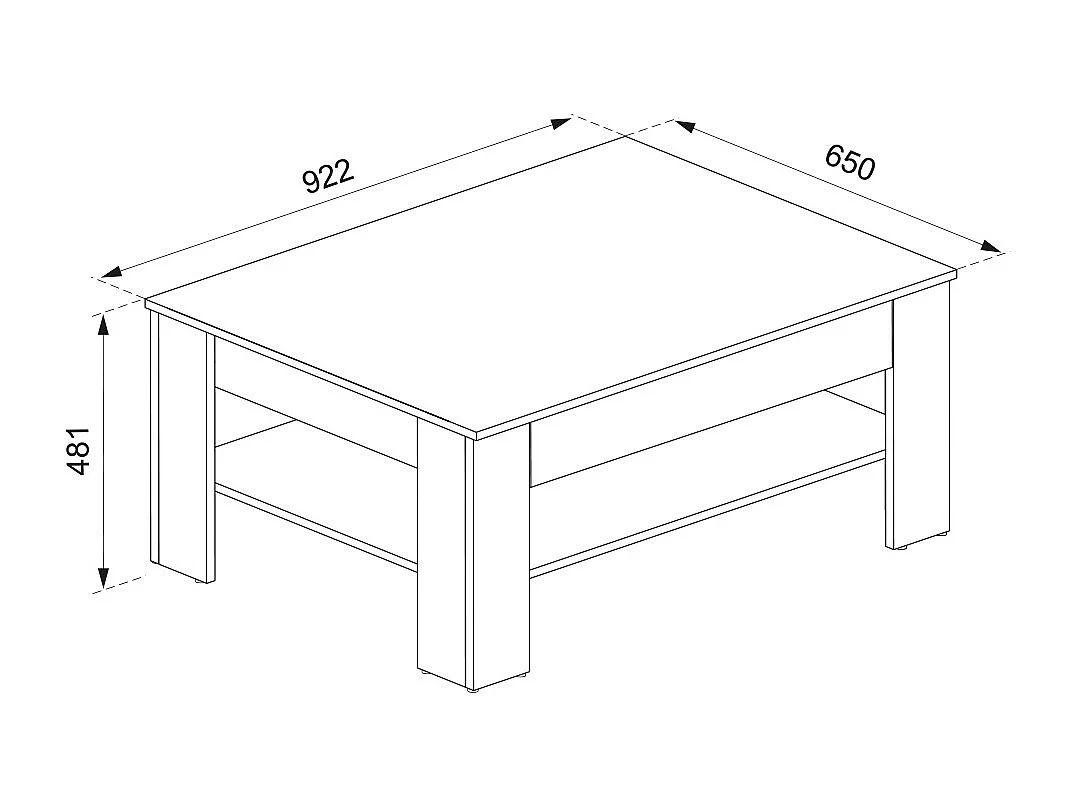 Couchtisch beton 92.2x65x48 milan
