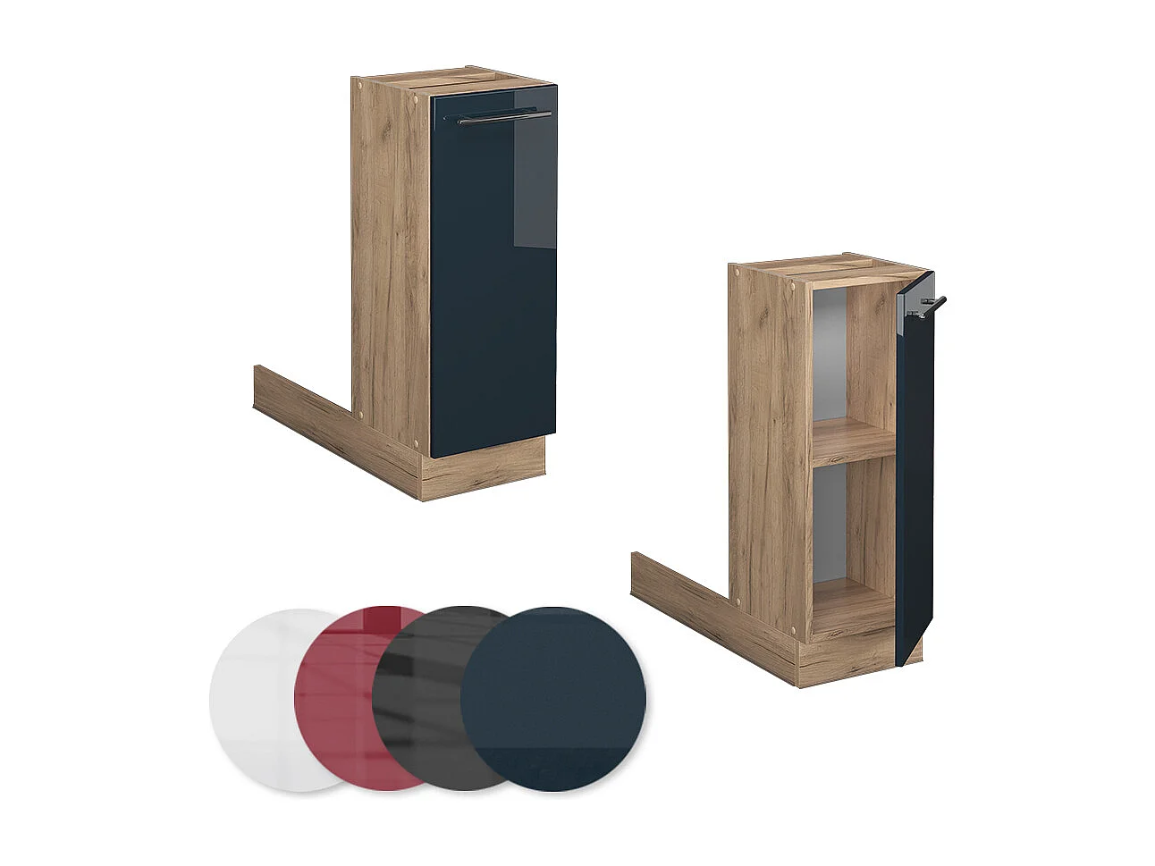 Armoires de cuisine  bleu foncé brillant 30x70x82 fame-line