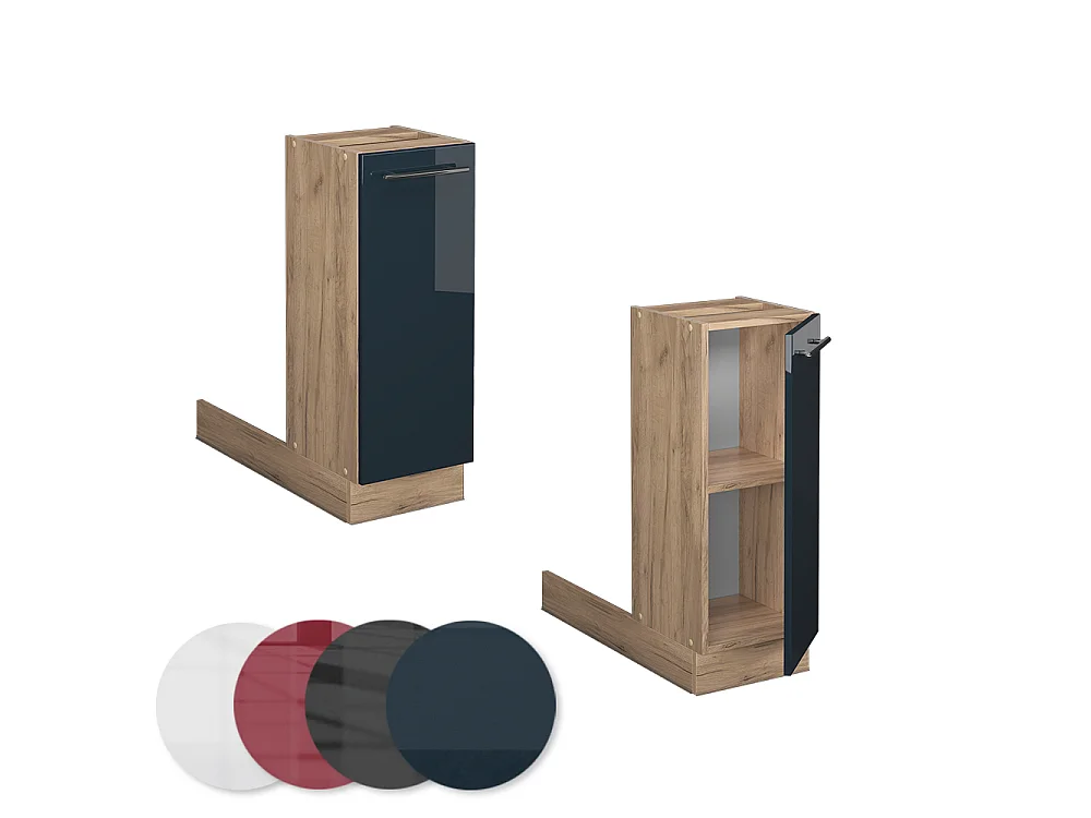 Armoires de cuisine  bleu foncé brillant 30x70x82 fame-line