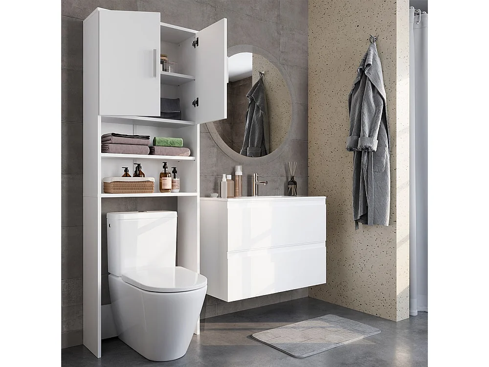 Armario aseo blanco 64x26x190