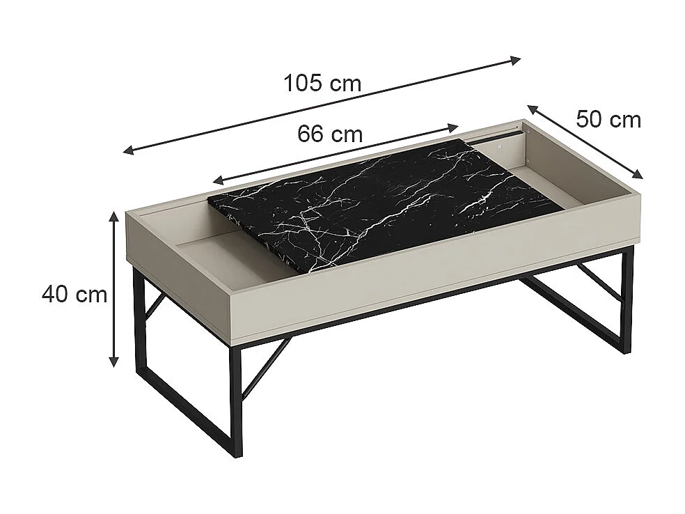 Couchtisch creme 105x50x40 lunero