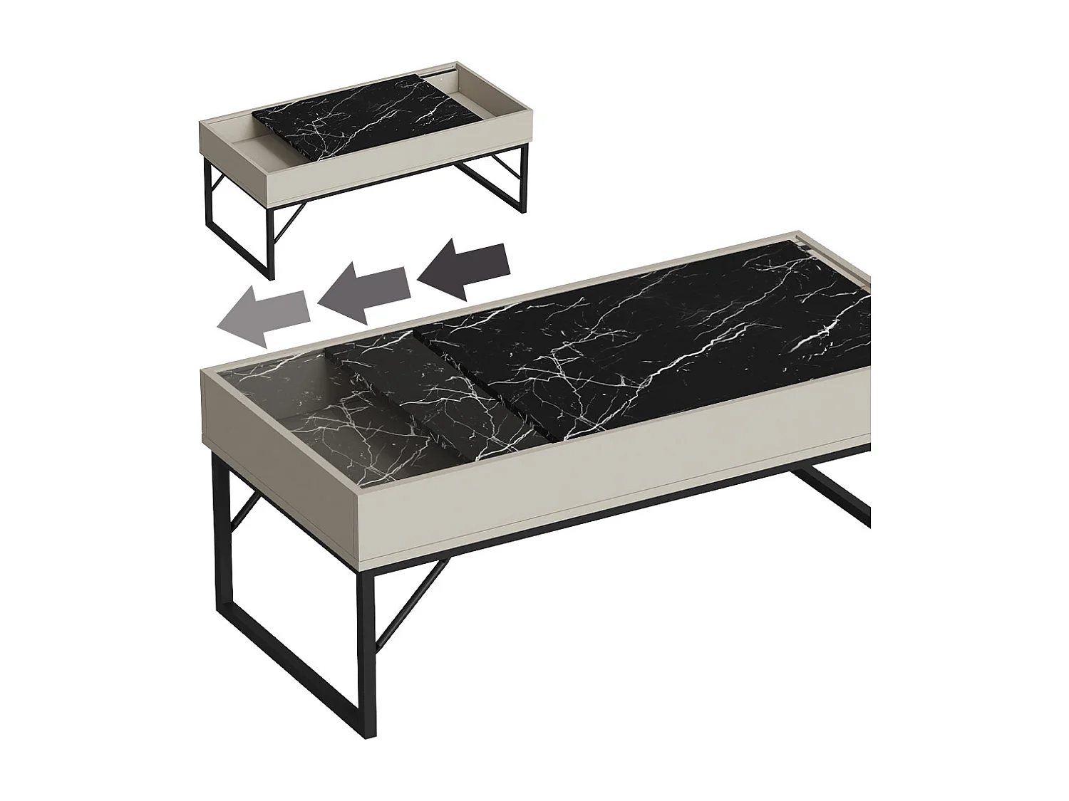 Table basse crème 105x50x40 lunero