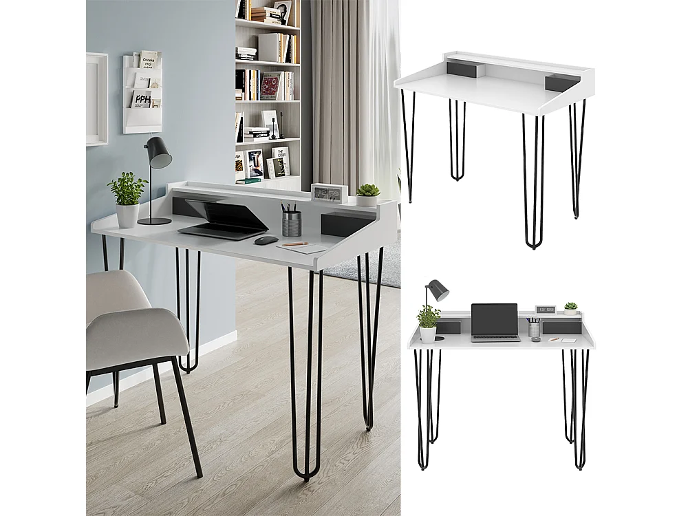 Bureau blanc 110x60x89.5 sannar