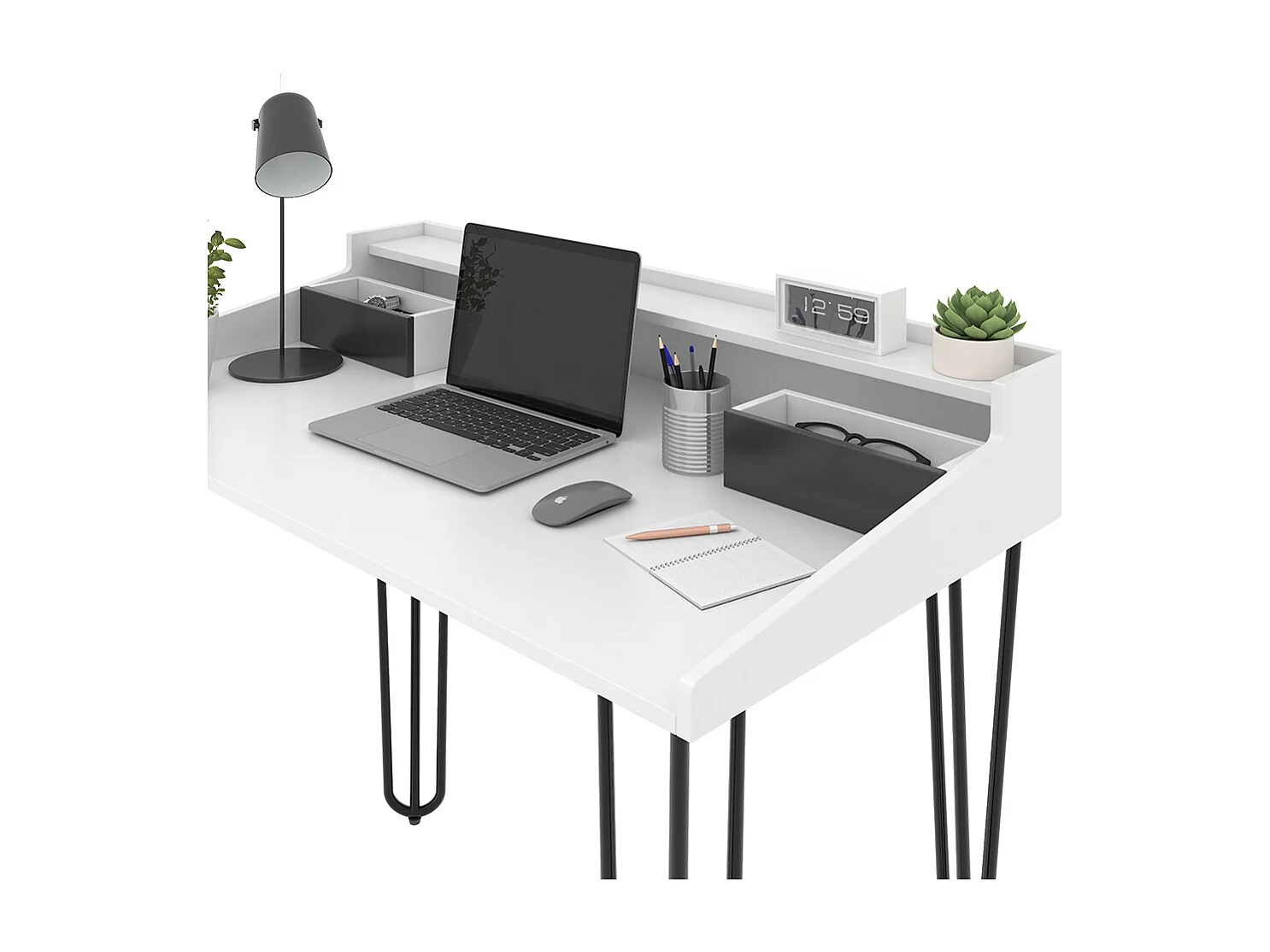 Bureau blanc 110x60x89.5 sannar