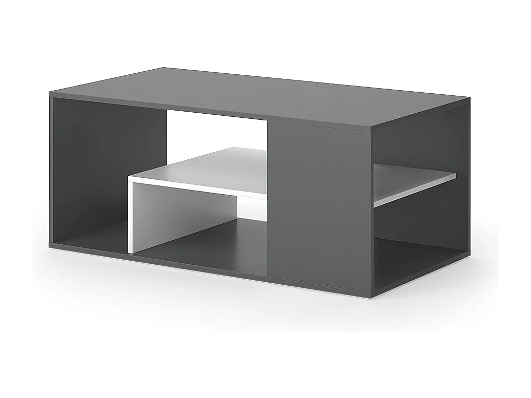 Table basse anthracite/blanc 110x59x47 edgar