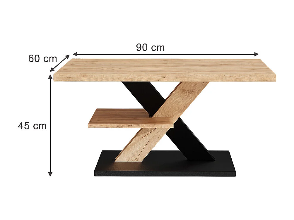 Table basse noir 90x60x45 arivo