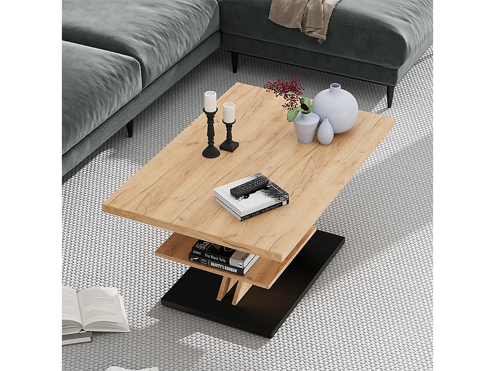 Coffee table black 90x60x45 arivo