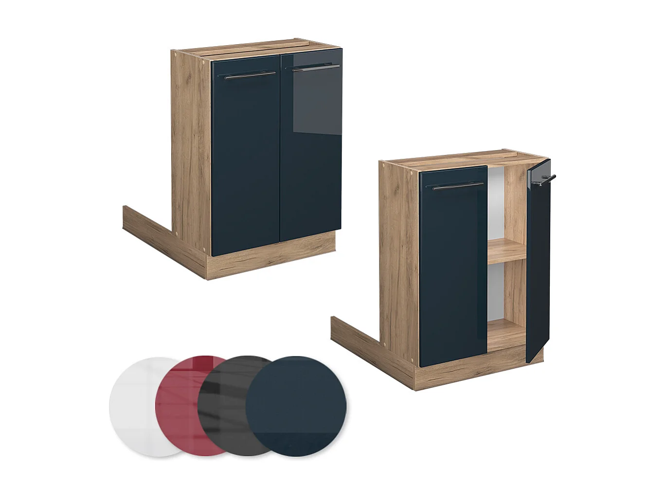 Armoires de cuisine  bleu foncé brillant 60x30x82 fame-line