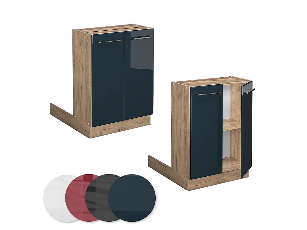 Armoires de cuisine  bleu foncé brillant 60x30x82 fame-line