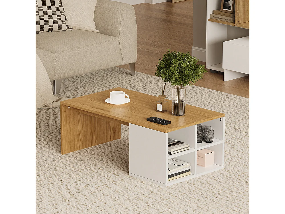 Table basse blanc 90x50x33.6 kivo