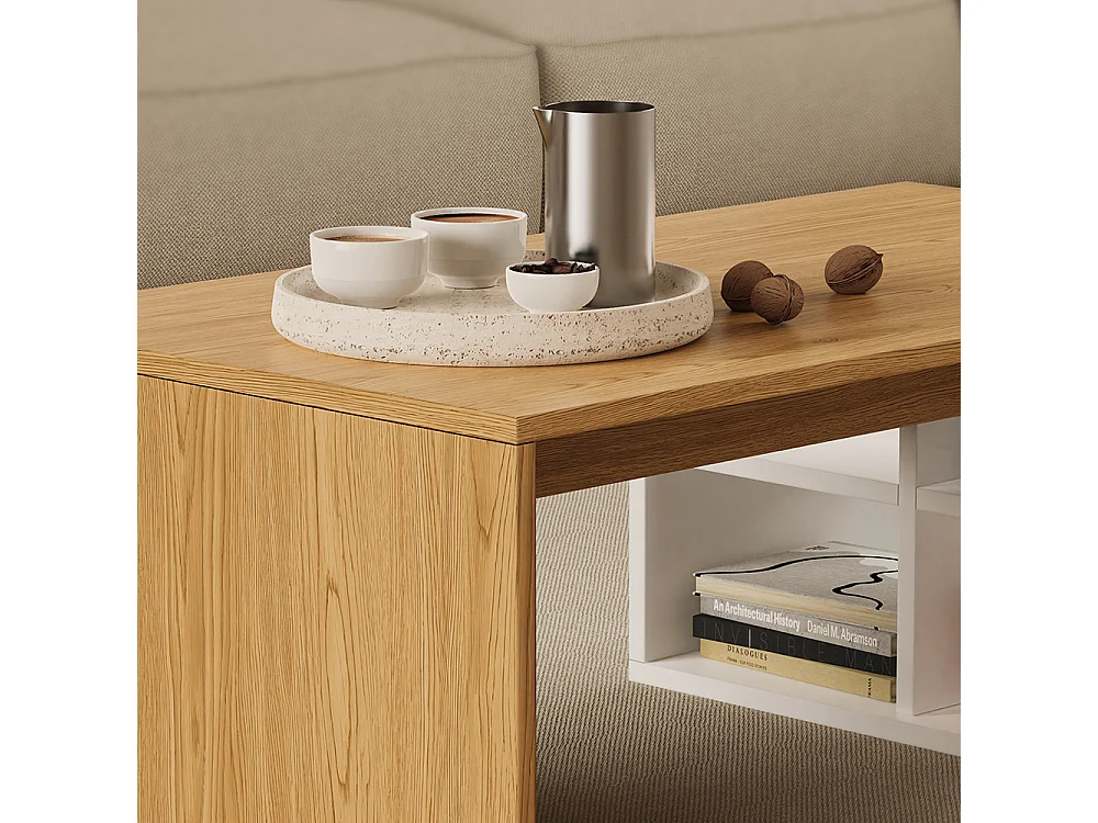 Table basse blanc 90x50x33.6 kivo