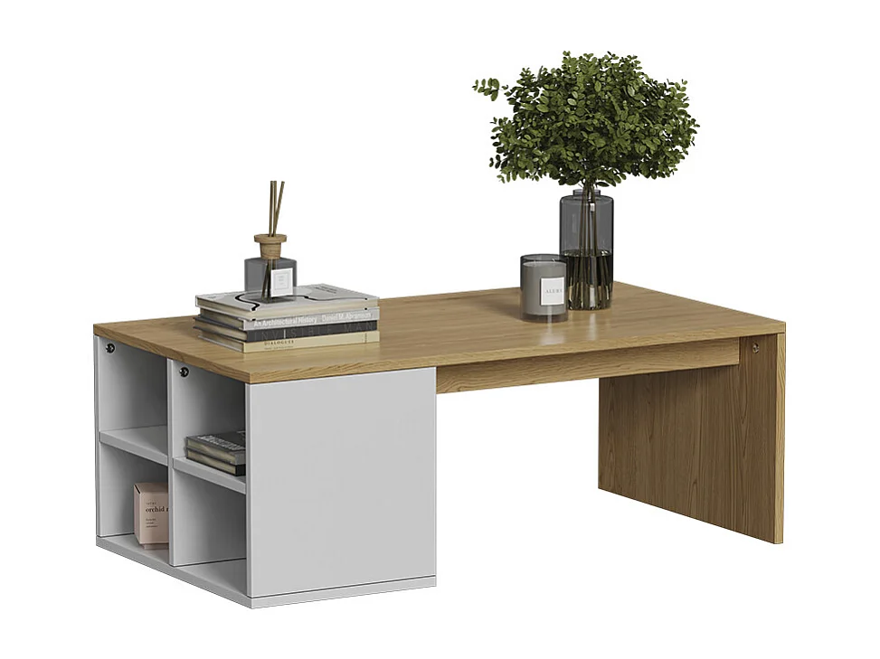 Table basse blanc 90x50x33.6 kivo