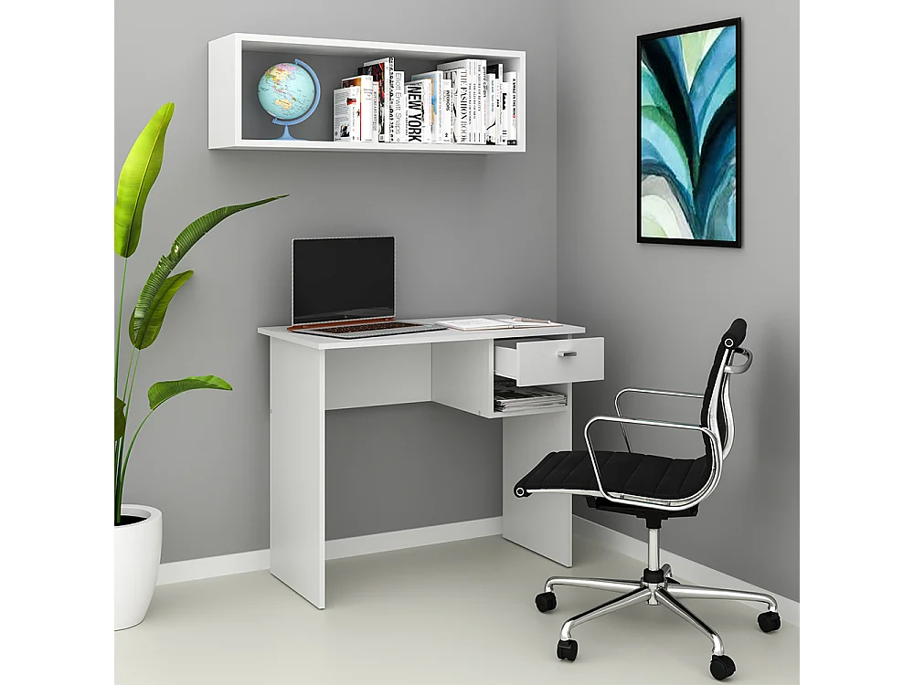 Bureau blanc 90x50x74.6 colin