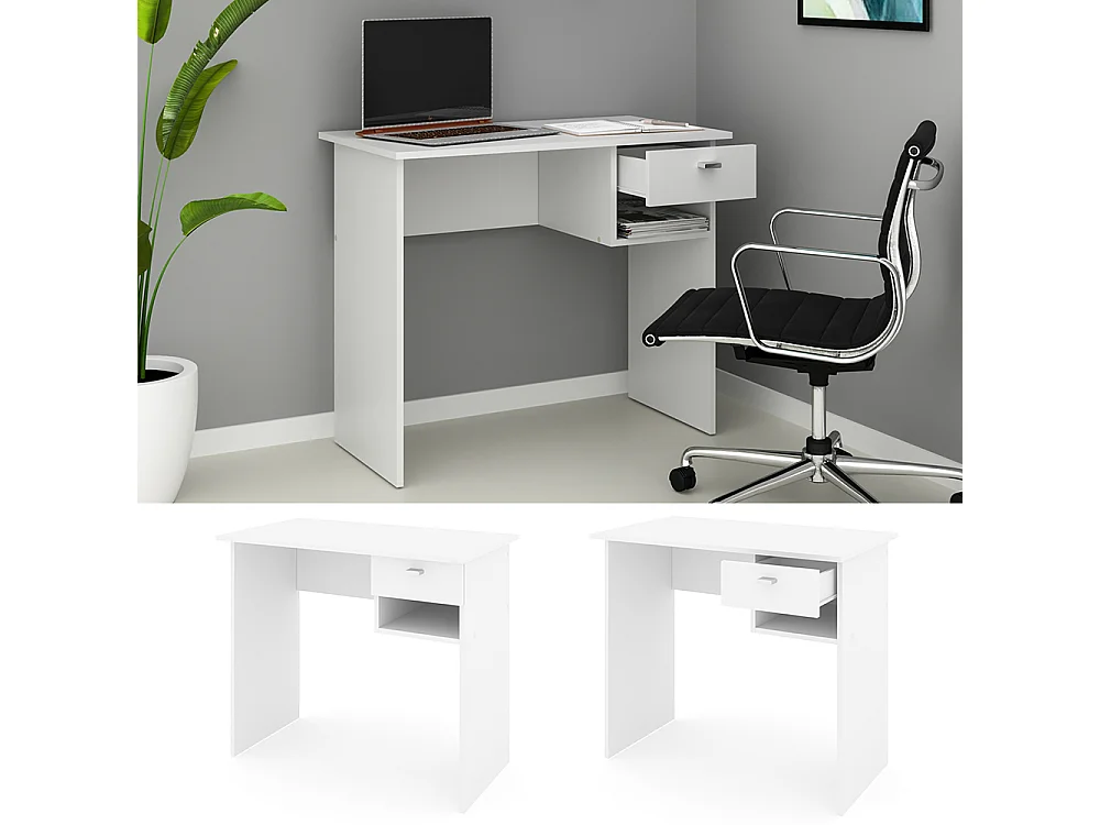 Bureau blanc 90x50x74.6 colin