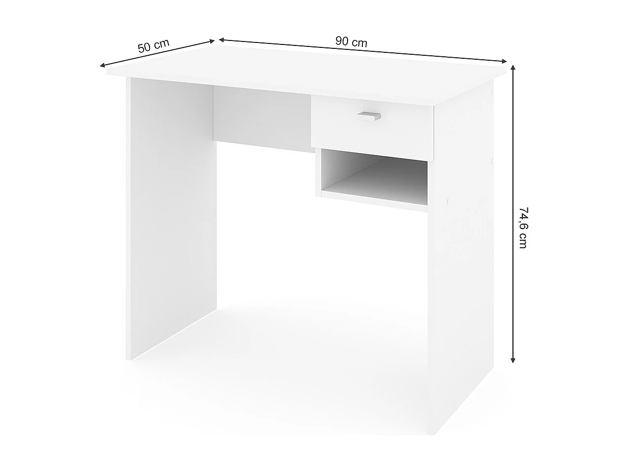 Bureau blanc 90x50x74.6 colin
