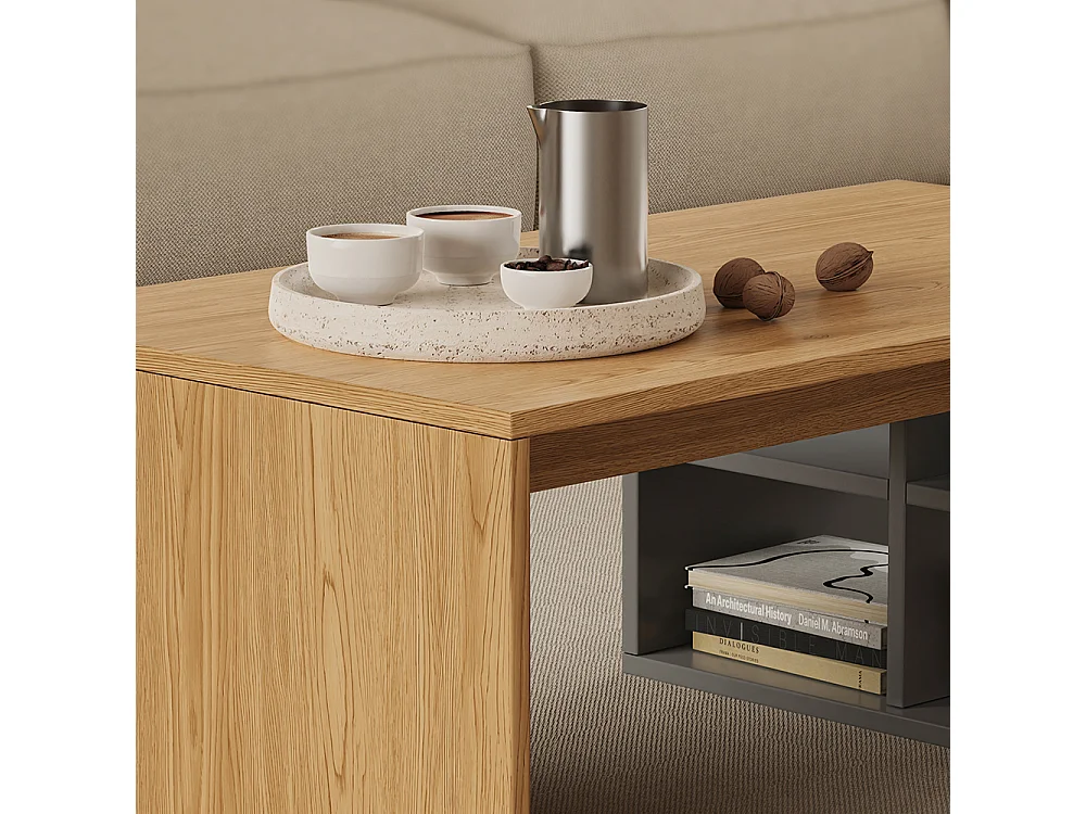 Table basse anthracite 90x50x33.6 kivo