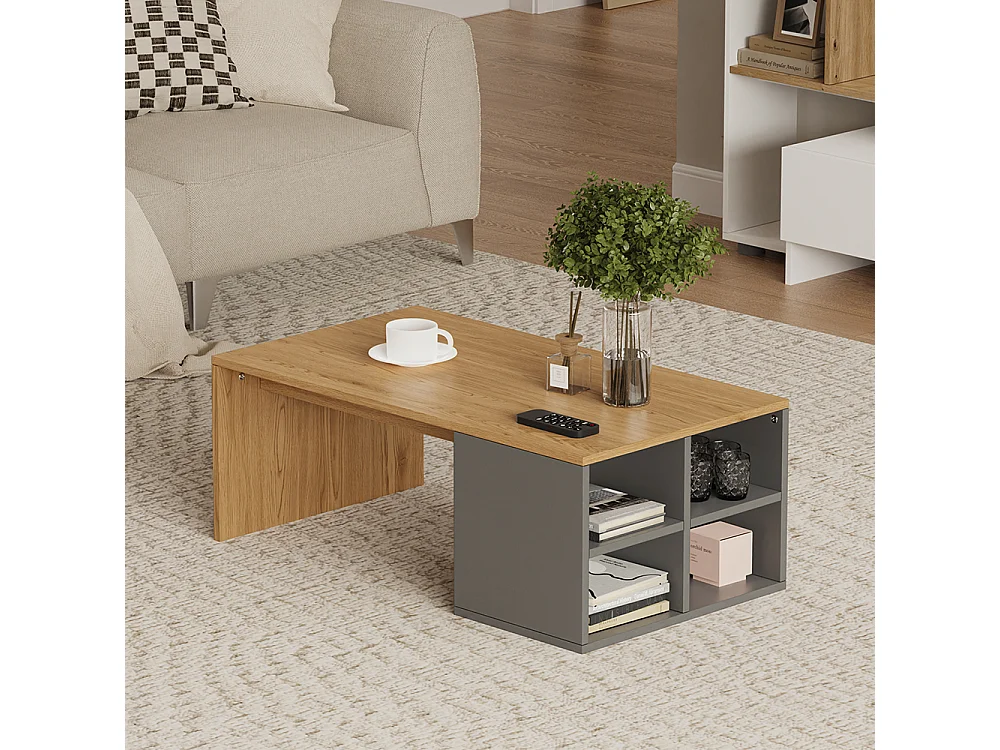 Table basse anthracite 90x50x33.6 kivo