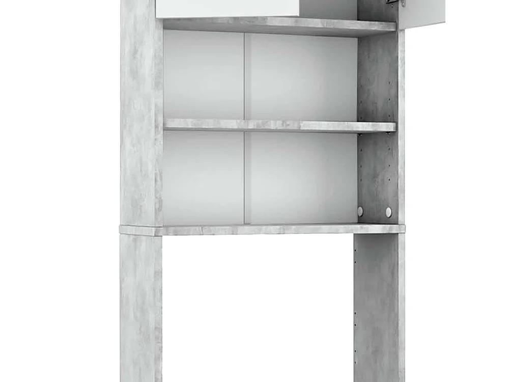 Toiletkast beton/wit 64x26x190
