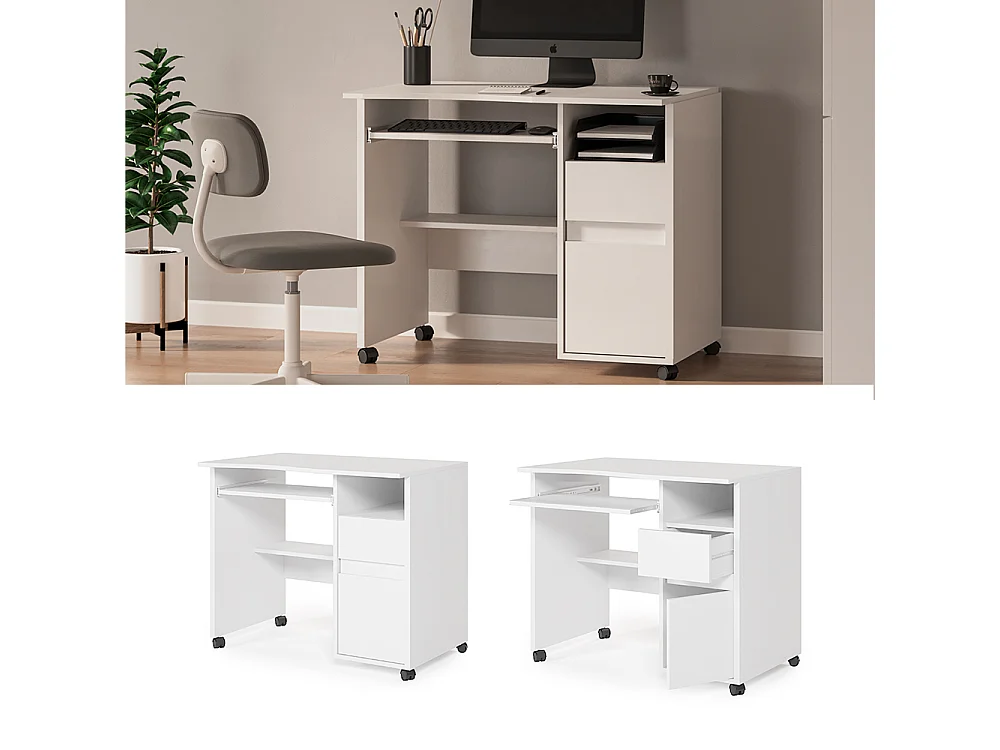 Schreibtisch weiß 91x59x77 polo