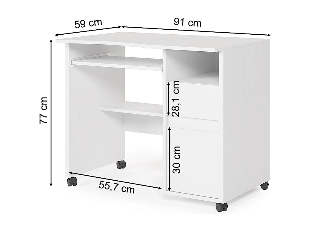 Schreibtisch weiß 91x59x77 polo