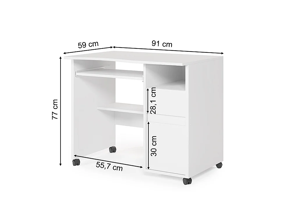 Bureau blanc 91x59x77 polo