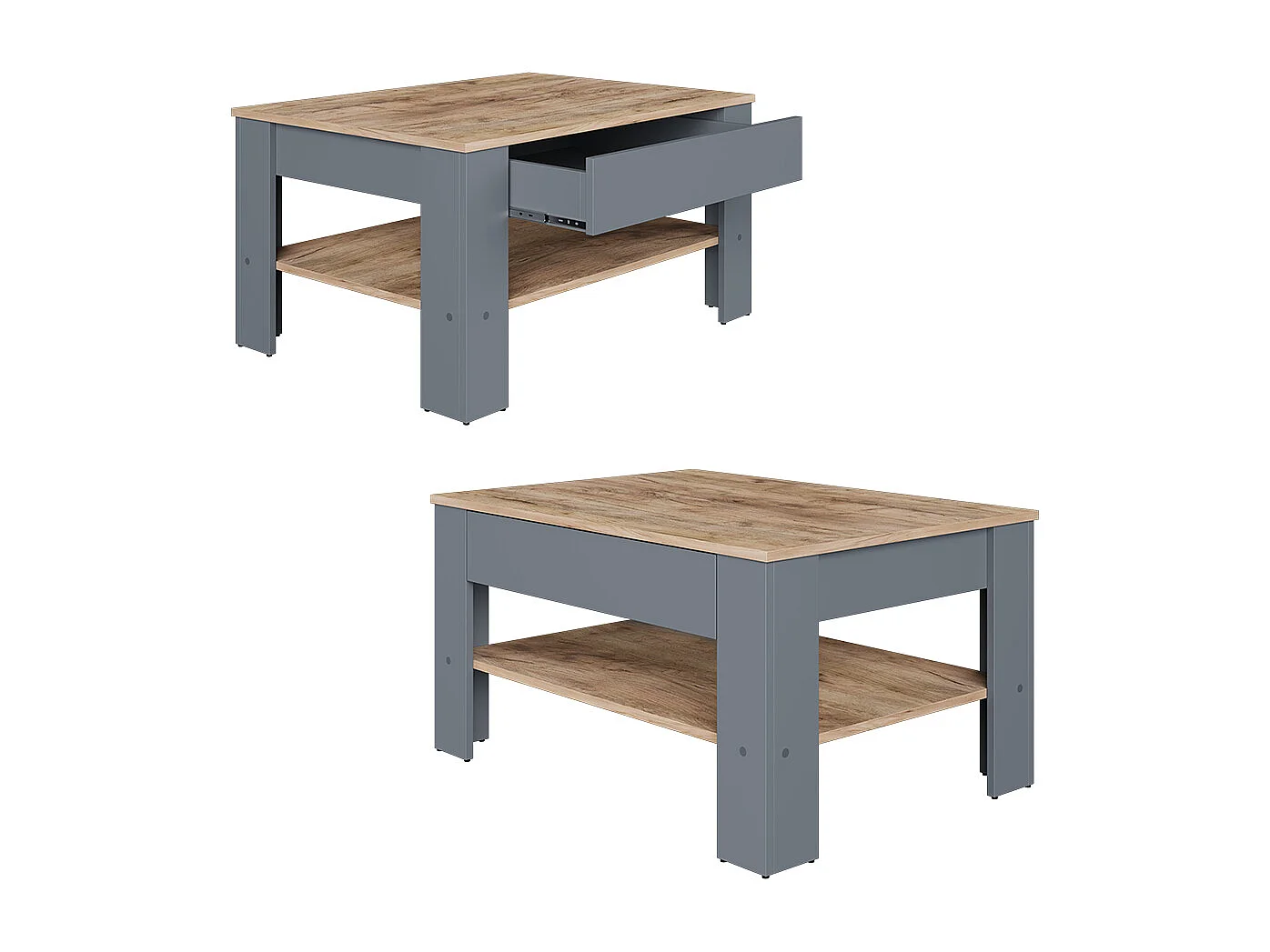 Couchtisch anthrazit/goldkraft eiche 92.2x65x48 milan