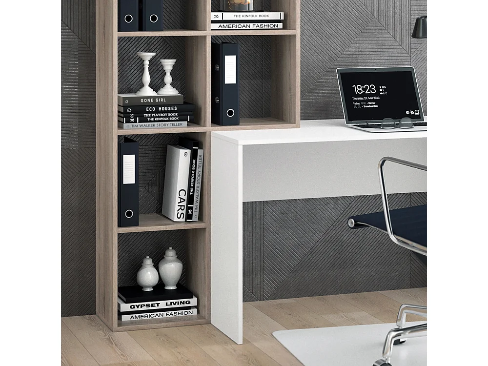 Bureau blanc/sonoma 166.8x59x143 mara