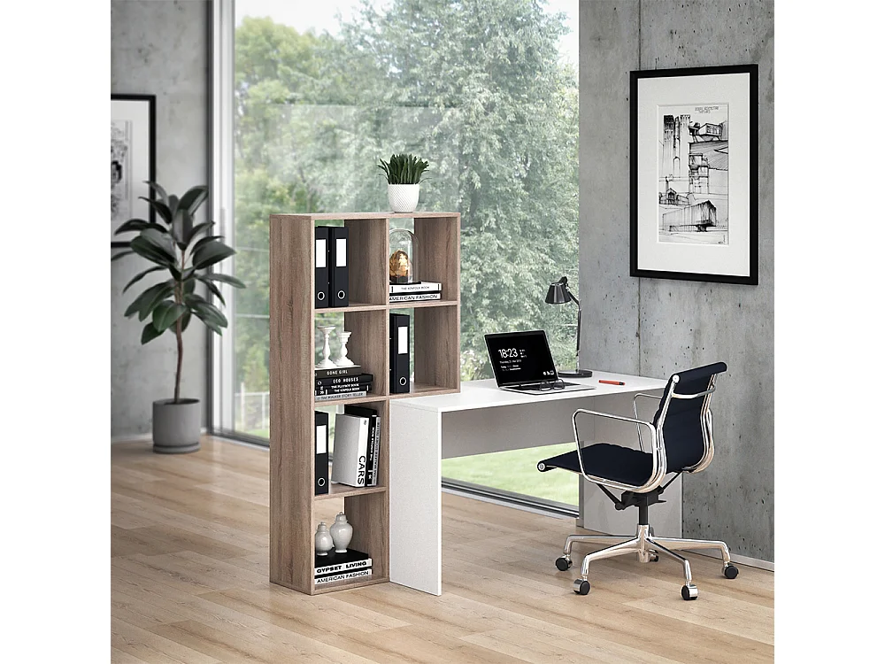 Bureau blanc/sonoma 166.8x59x143 mara