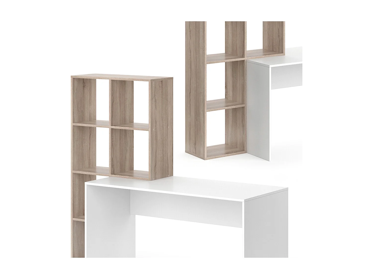 Bureau blanc/sonoma 166.8x59x143 mara
